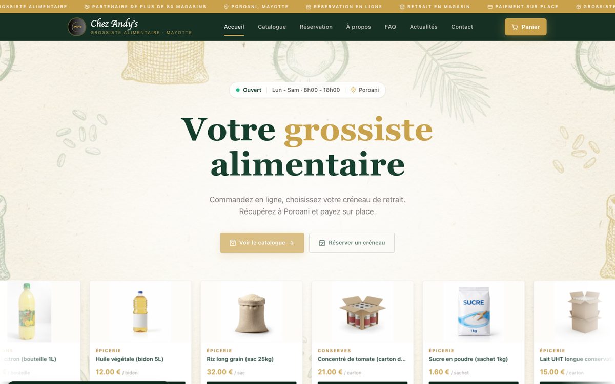 Site web Chez Andy's